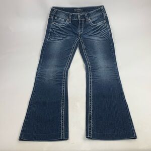 Silver Jeans Aiko Bootcut Jeans Size 28 x 29 hemmed Medium wash denim Stretch